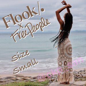 Free People x Flook Natalia Pieced Crochet Skirt Sz S